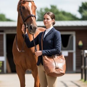 Vintage Leather Round Bucket Bag